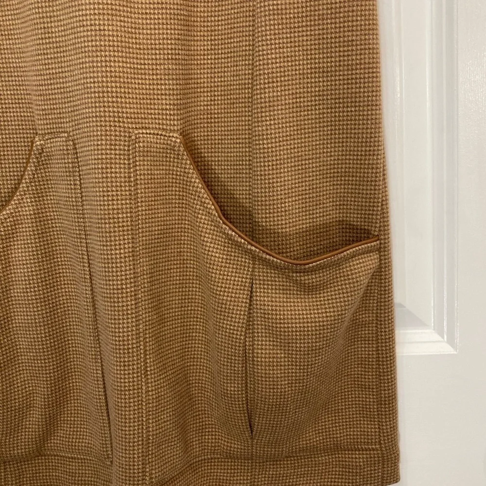 Ralph Lauren Sport tan houndstooth academia inspired sheath dress - Picture 3 of 6